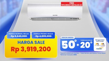 Beli AC Split 1 PK di Transmart Full Day Sale Diskon Rp 1,7 Jutaan